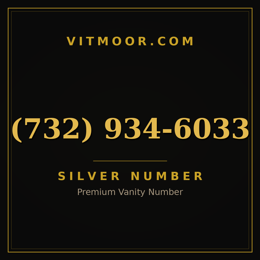 VITMOOR Silver premium number (732) 934-6033