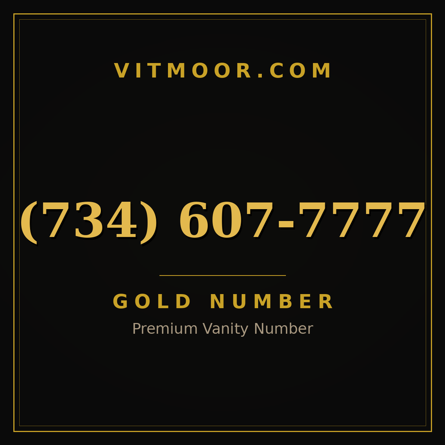 VITMOOR Gold premium number (734) 607-7777