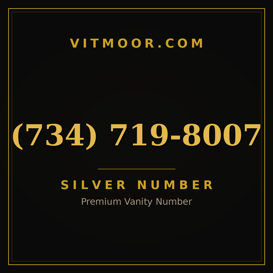 VITMOOR Silver premium number (734) 719-8007