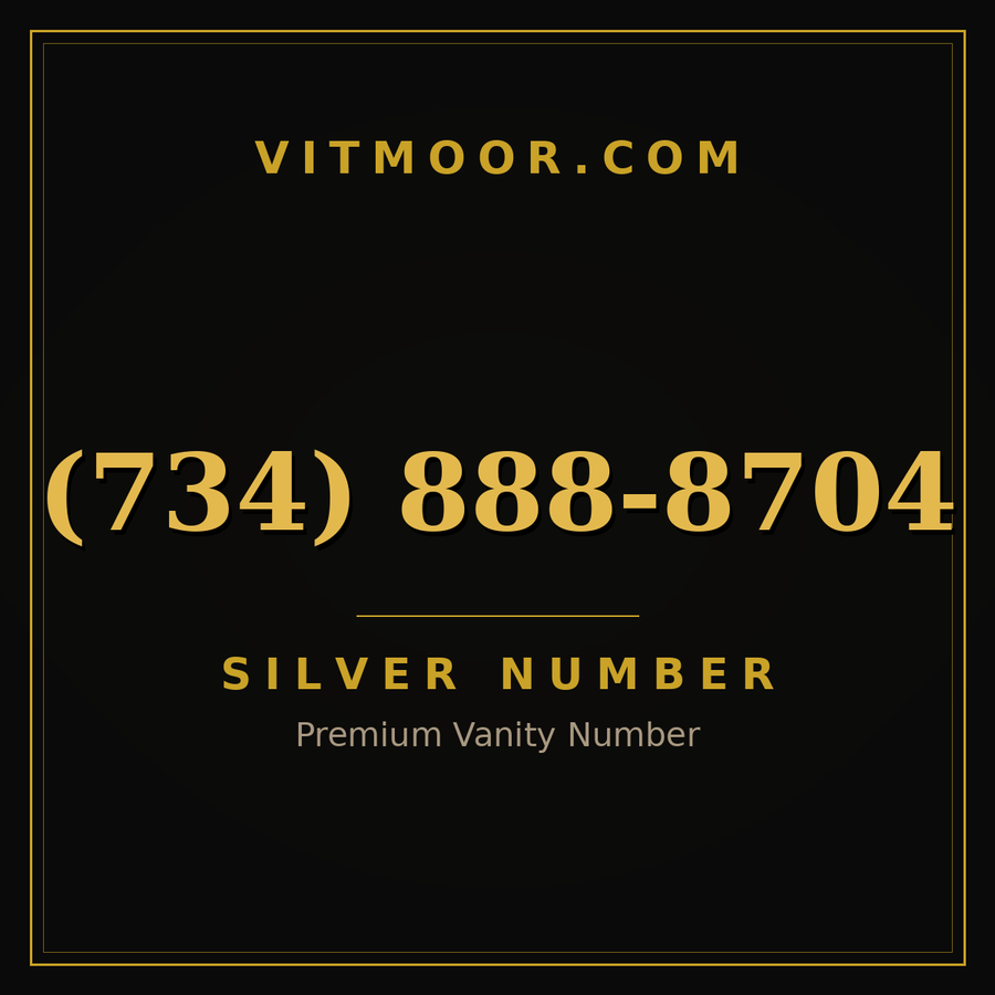 VITMOOR Silver premium number (734) 888-8704