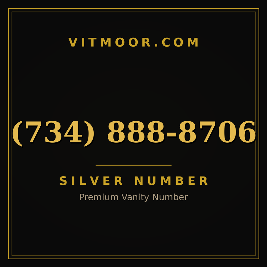 VITMOOR Silver premium number (734) 888-8706