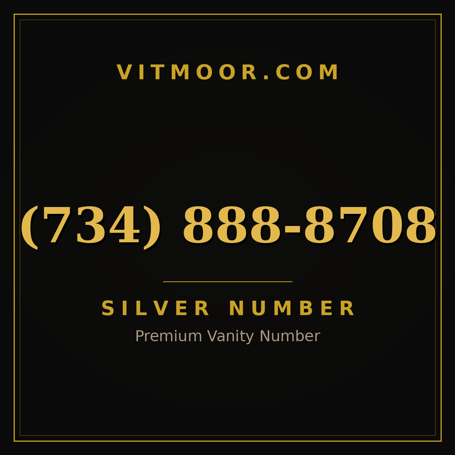 VITMOOR Silver premium number (734) 888-8708