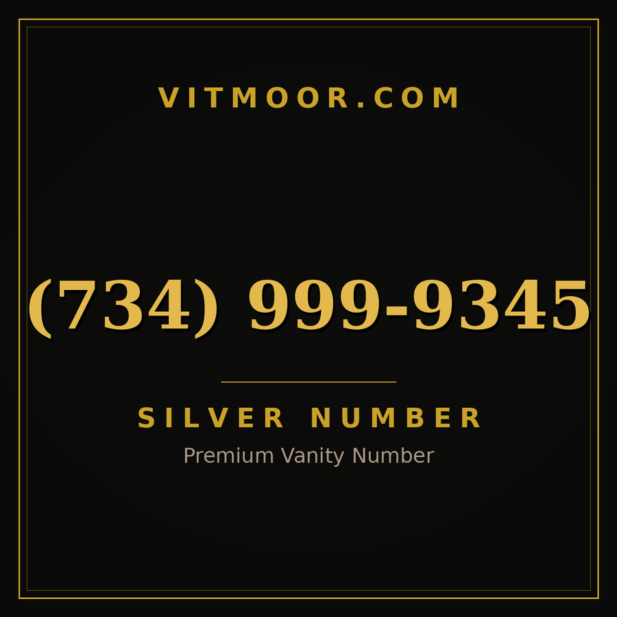VITMOOR Silver premium number (734) 999-9345