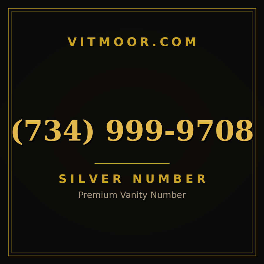 VITMOOR Silver premium number (734) 999-9708