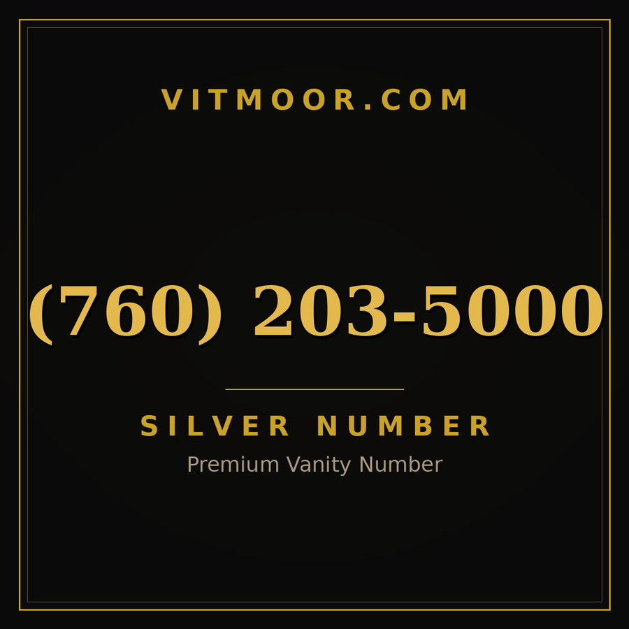 VITMOOR Silver premium number (760) 203-5000