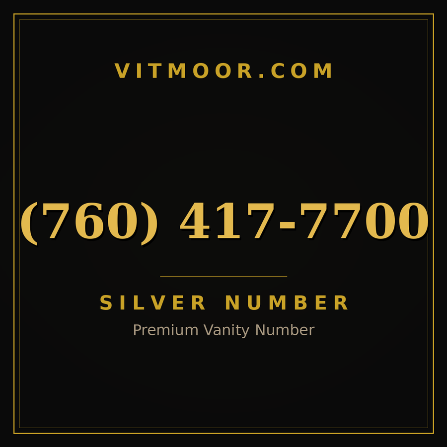 VITMOOR Silver premium number (760) 417-7700