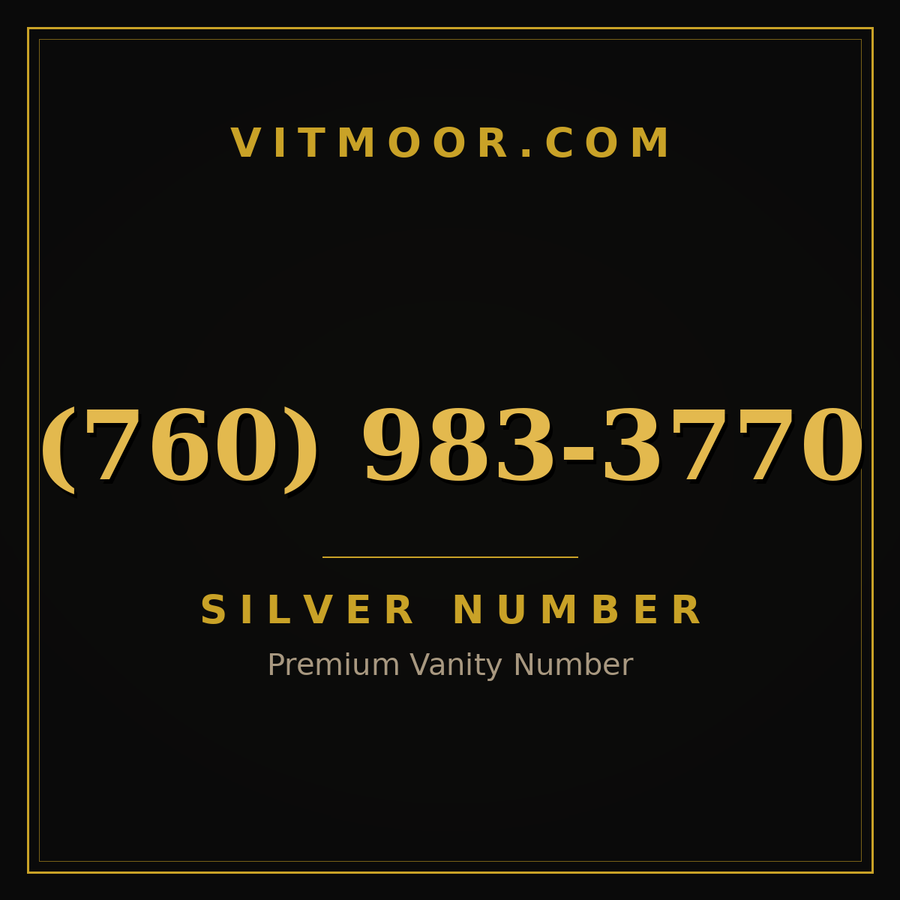 VITMOOR Silver premium number (760) 983-3770