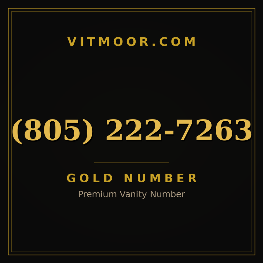 VITMOOR Gold premium number (805) 222-7263
