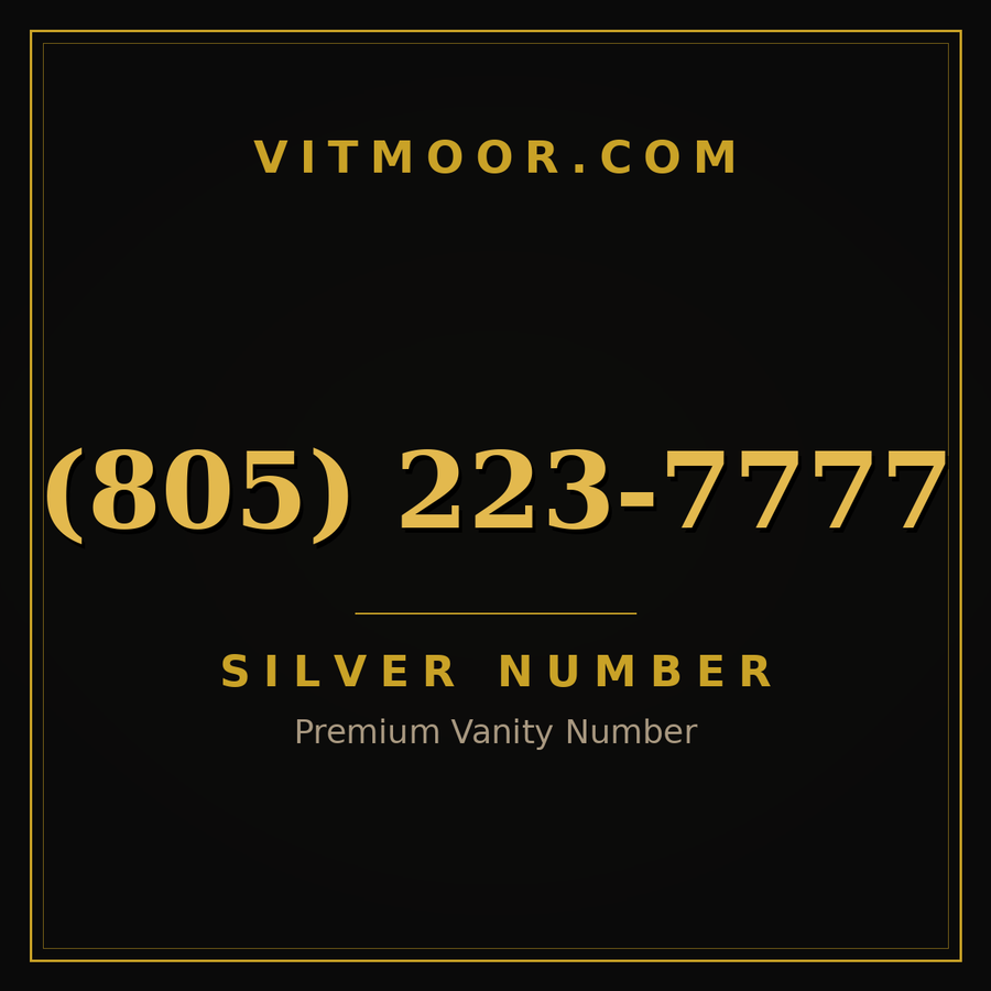 VITMOOR Silver premium number (805) 223-7777