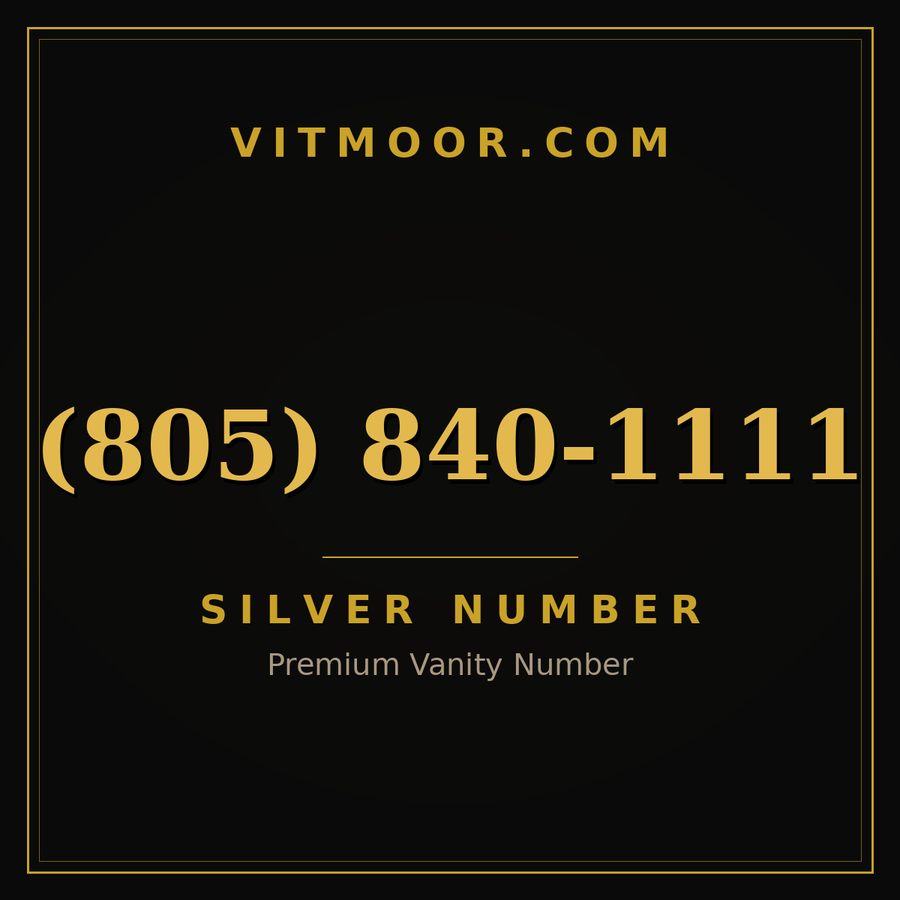 VITMOOR Silver premium number (805) 840-1111