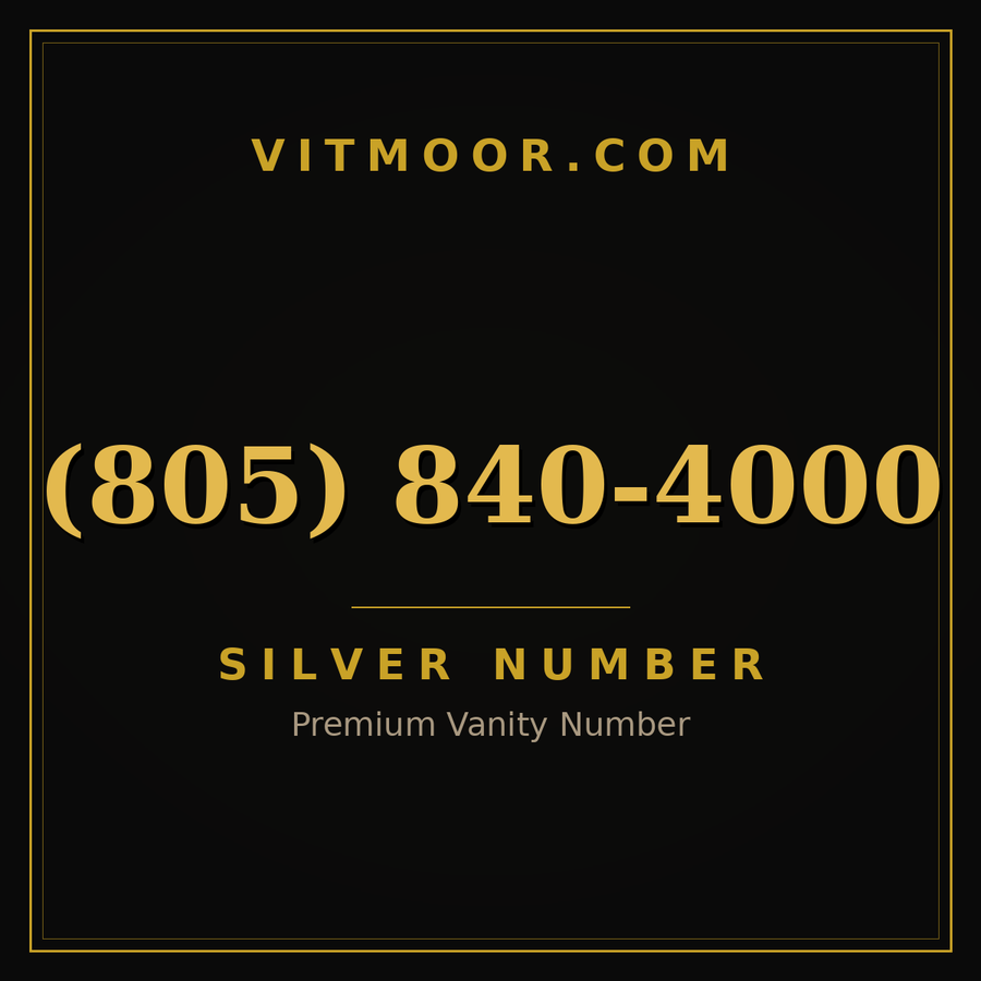 VITMOOR Silver premium number (805) 840-4000