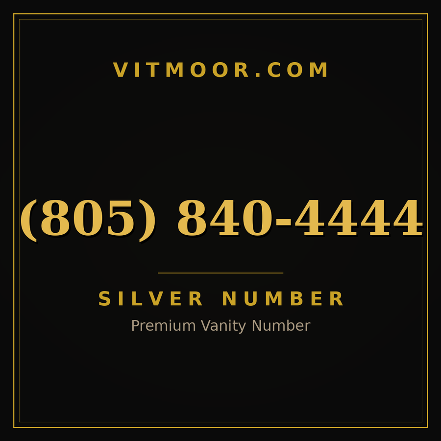 VITMOOR Silver premium number (805) 840-4444