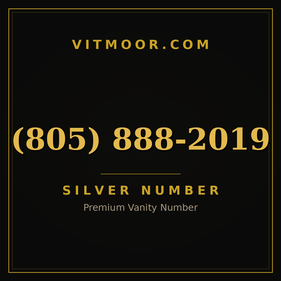 VITMOOR Silver premium number (805) 888-2019