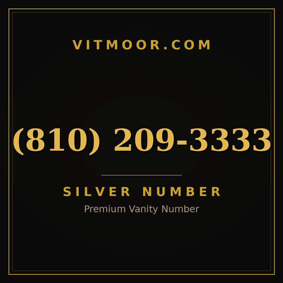VITMOOR Silver premium number (810) 209-3333
