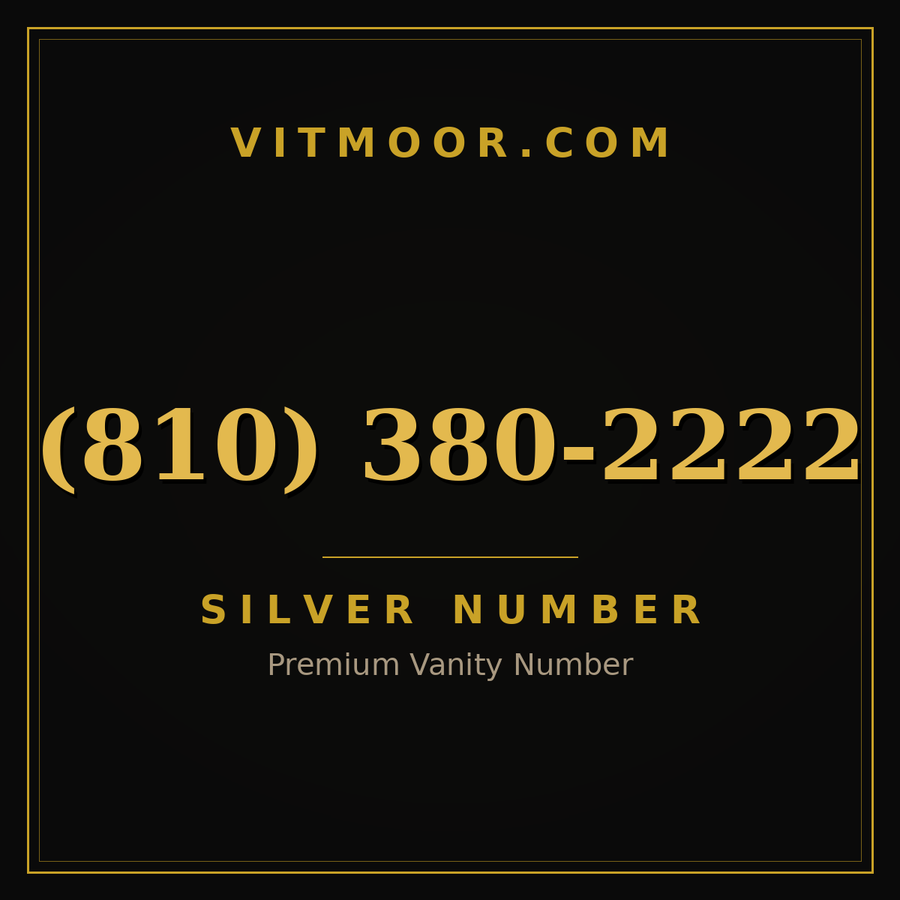 VITMOOR Silver premium number (810) 380-2222
