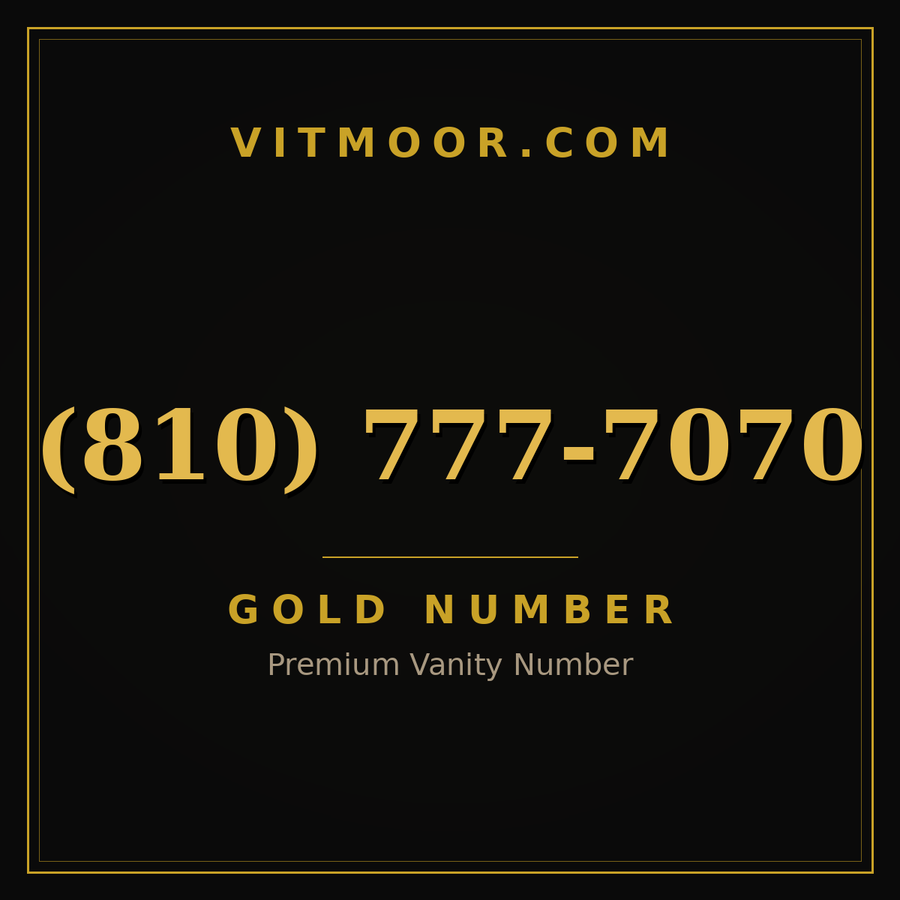 VITMOOR Gold premium number (810) 777-7070