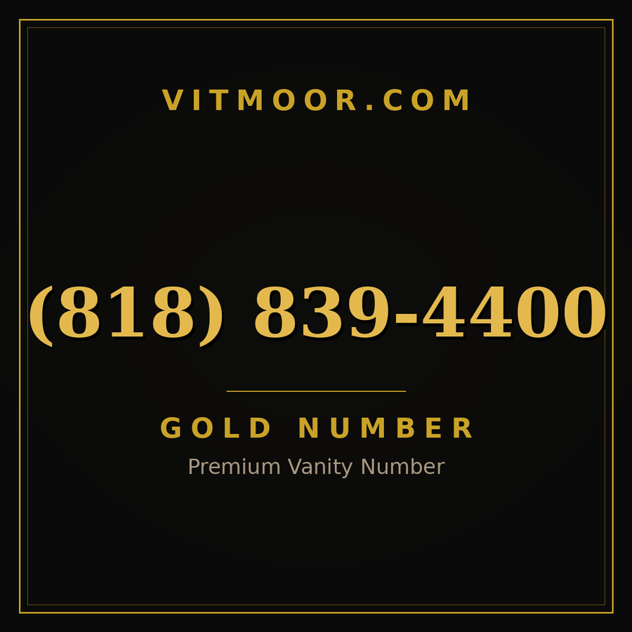 VITMOOR Gold premium number (818) 839-4400
