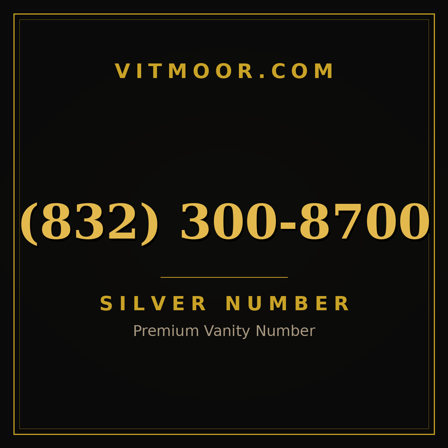 VITMOOR Silver premium number (832) 300-8700