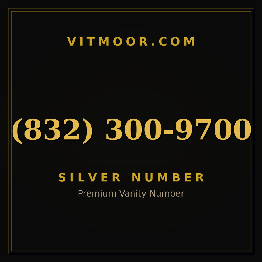 VITMOOR Silver premium number (832) 300-9700