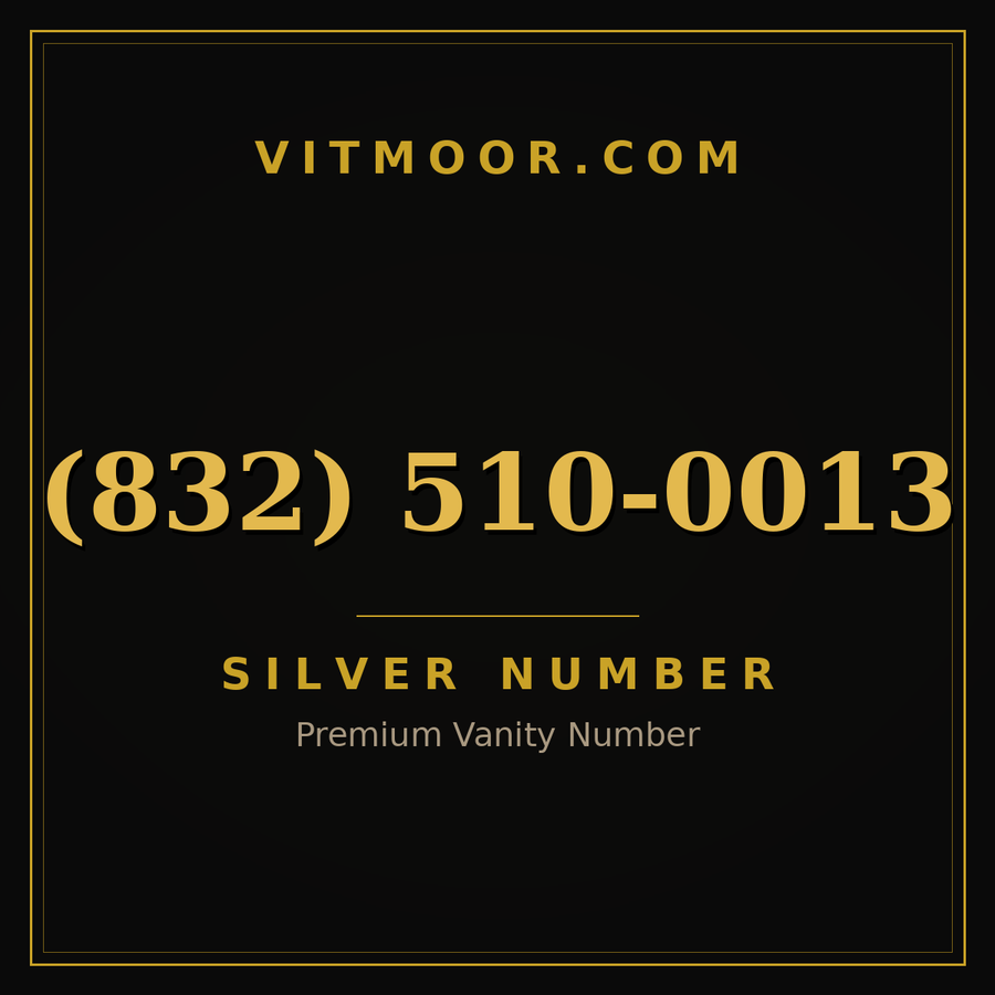 VITMOOR Silver premium number (832) 510-0013