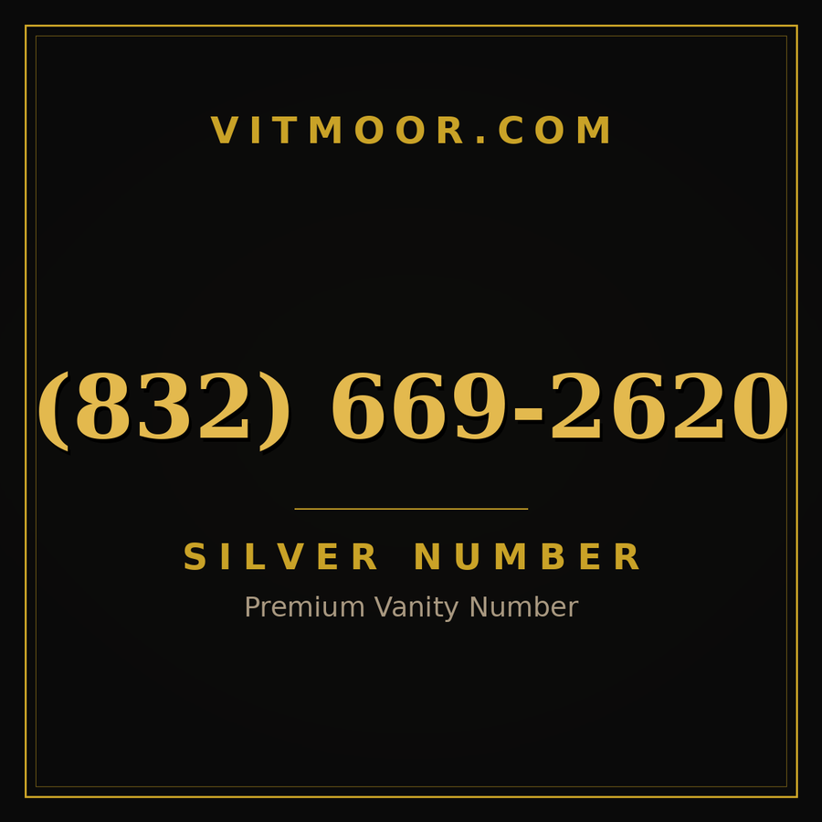 VITMOOR Silver premium number (832) 669-2620