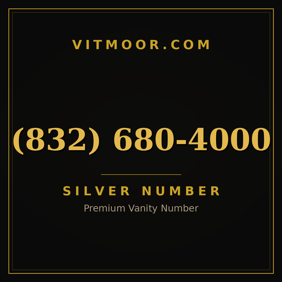 VITMOOR Silver premium number (832) 680-4000