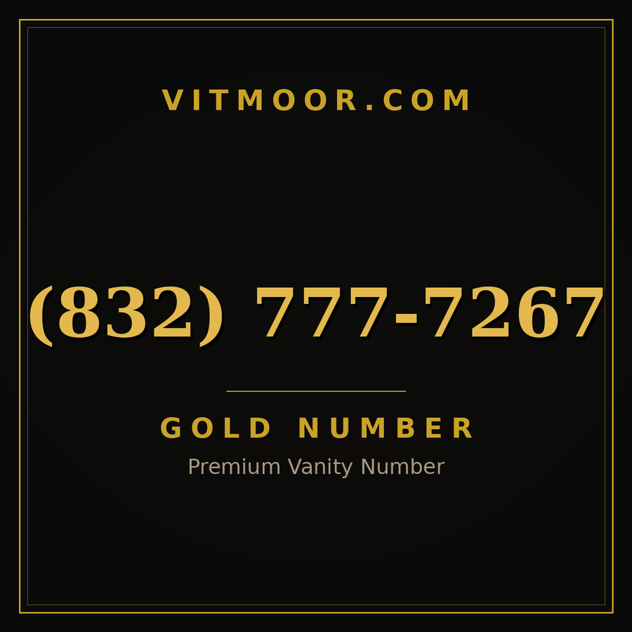 VITMOOR Gold premium number (832) 777-7267