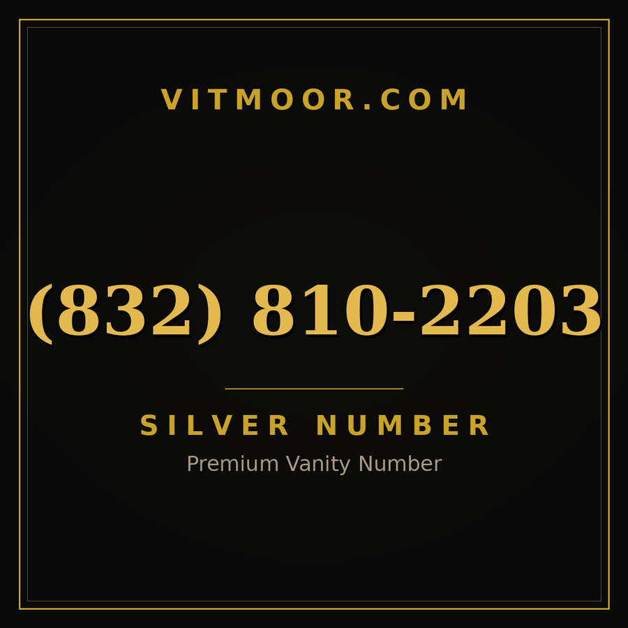 VITMOOR Silver premium number (832) 810-2203