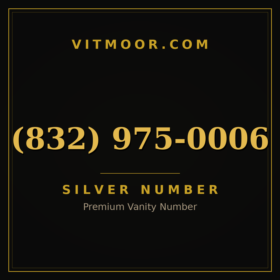 VITMOOR Silver premium number (832) 975-0006
