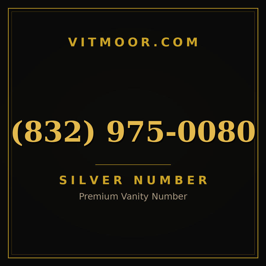 VITMOOR Silver premium number (832) 975-0080