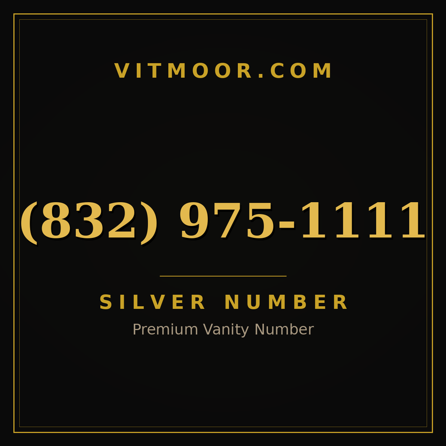 VITMOOR Silver premium number (832) 975-1111