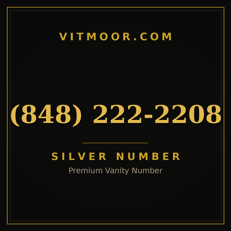 VITMOOR Silver premium number (848) 222-2208