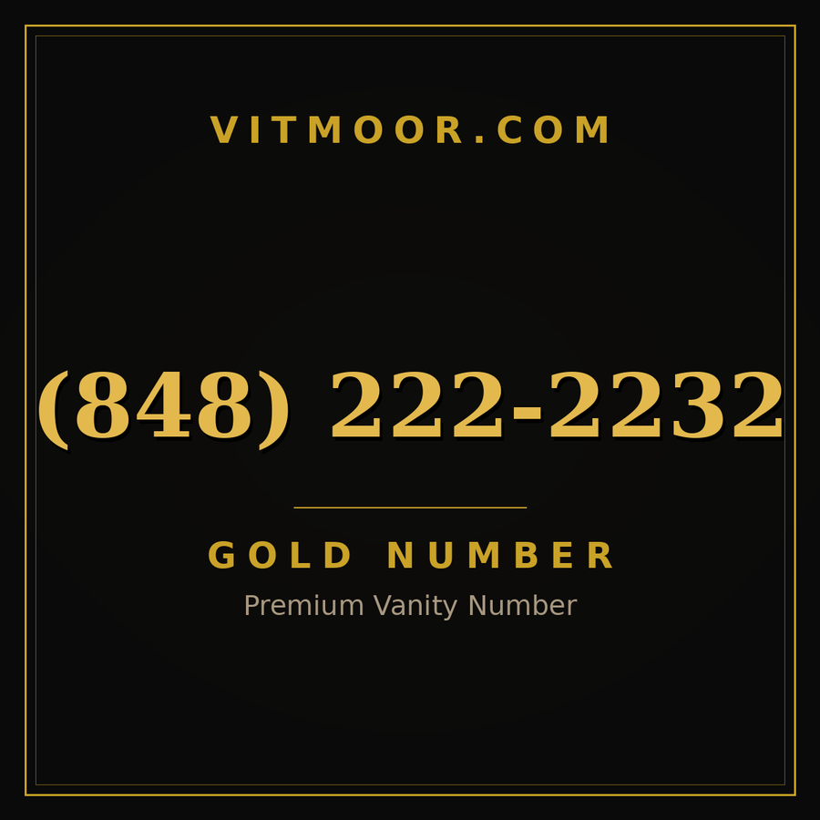 VITMOOR Gold premium number (848) 222-2232