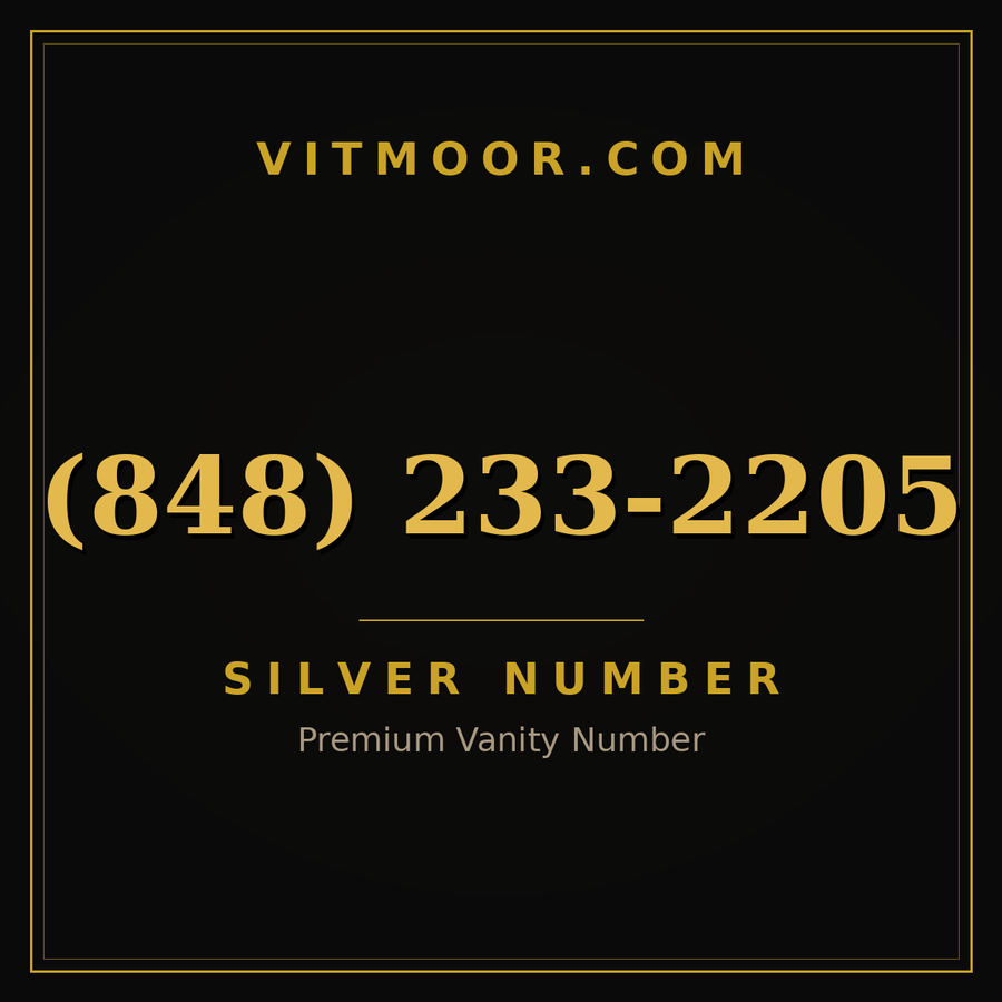VITMOOR Silver premium number (848) 233-2205