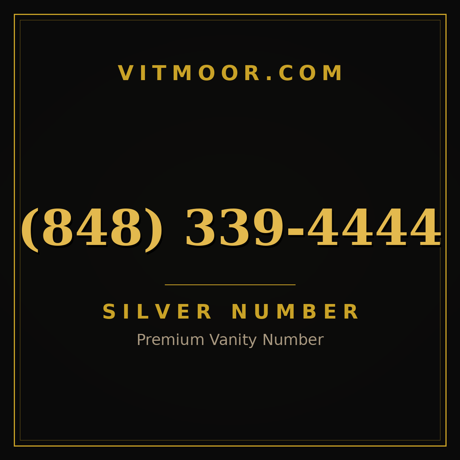 VITMOOR Silver premium number (848) 339-4444