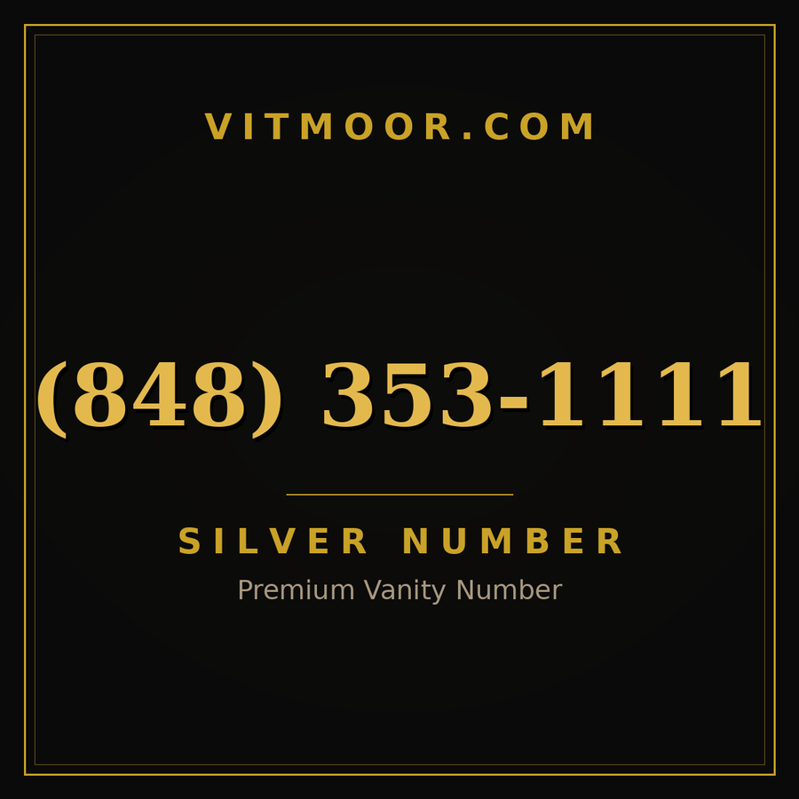 VITMOOR Silver premium number (848) 353-1111