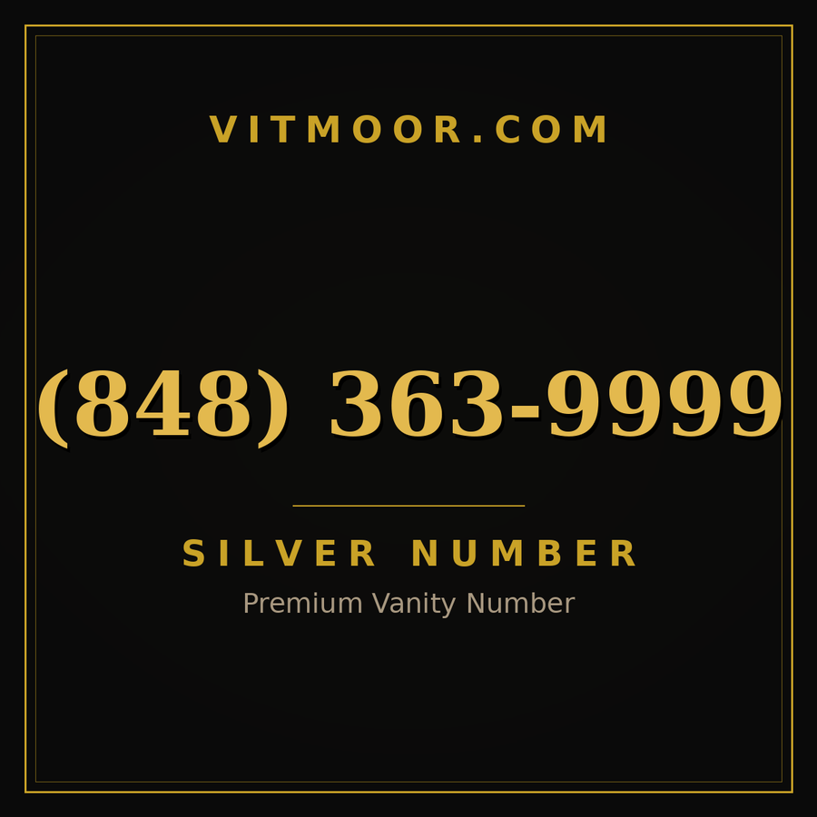 VITMOOR Silver premium number (848) 363-9999