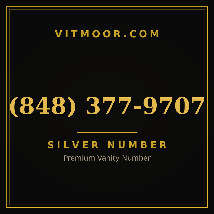 VITMOOR Silver premium number (848) 377-9707
