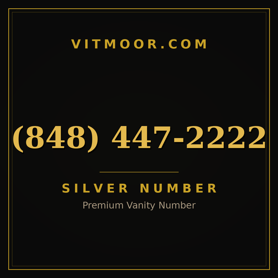 VITMOOR Silver premium number (848) 447-2222