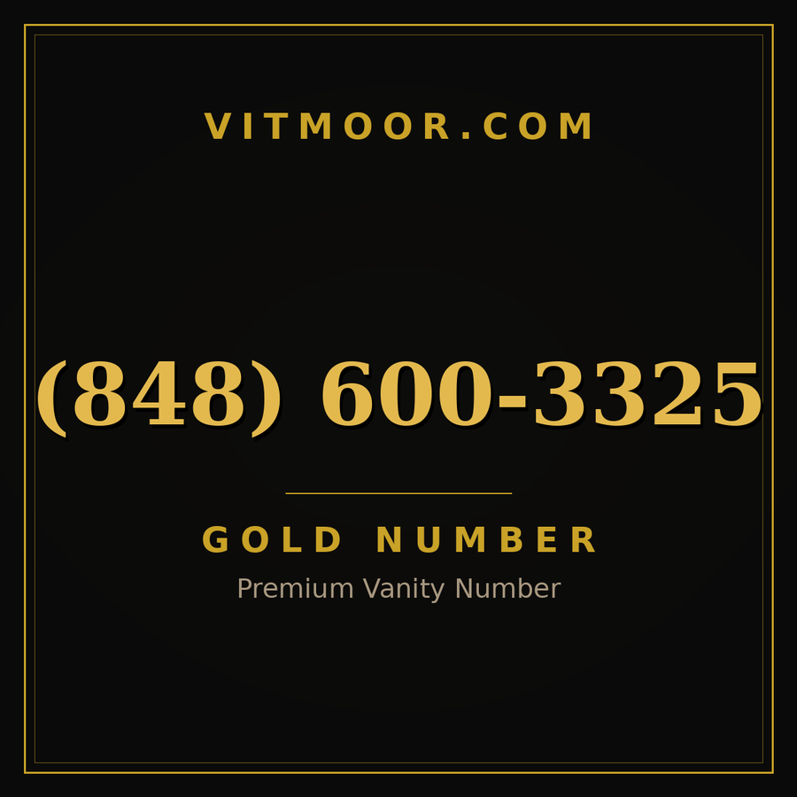 VITMOOR Gold premium number (848) 600-3325