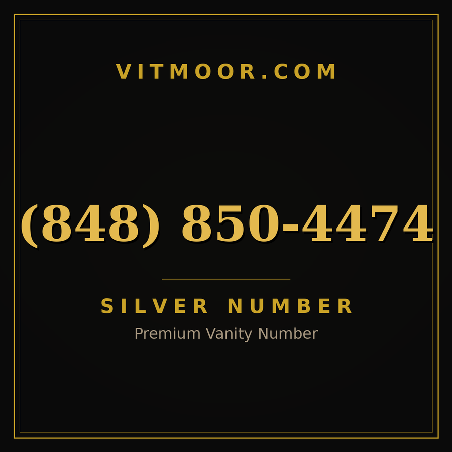VITMOOR Silver premium number (848) 850-4474