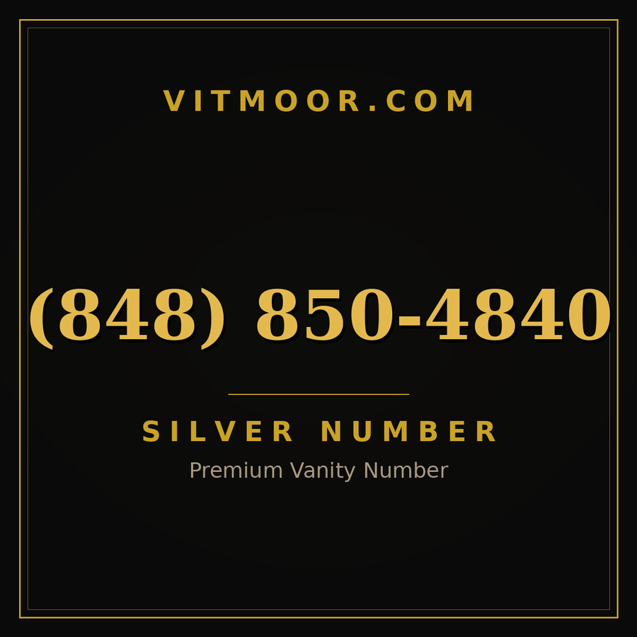 VITMOOR Silver premium number (848) 850-4840
