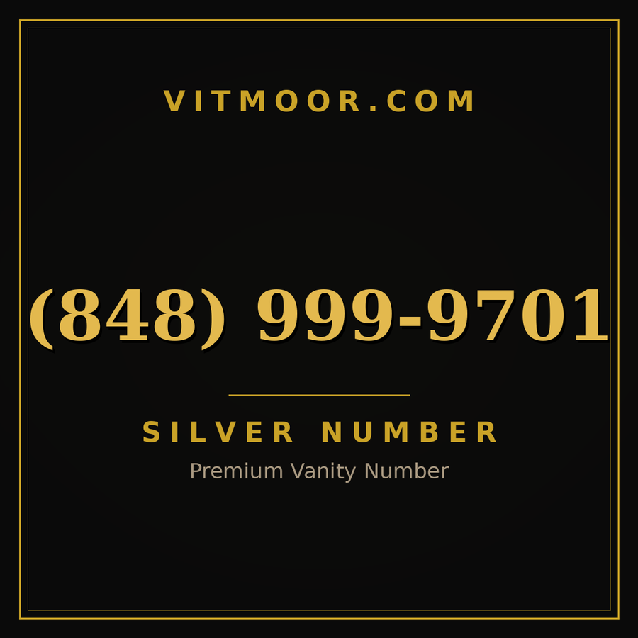 VITMOOR Silver premium number (848) 999-9701