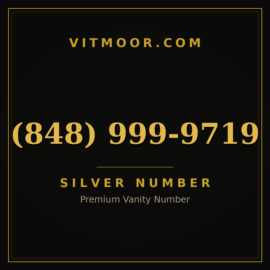 VITMOOR Silver premium number (848) 999-9719