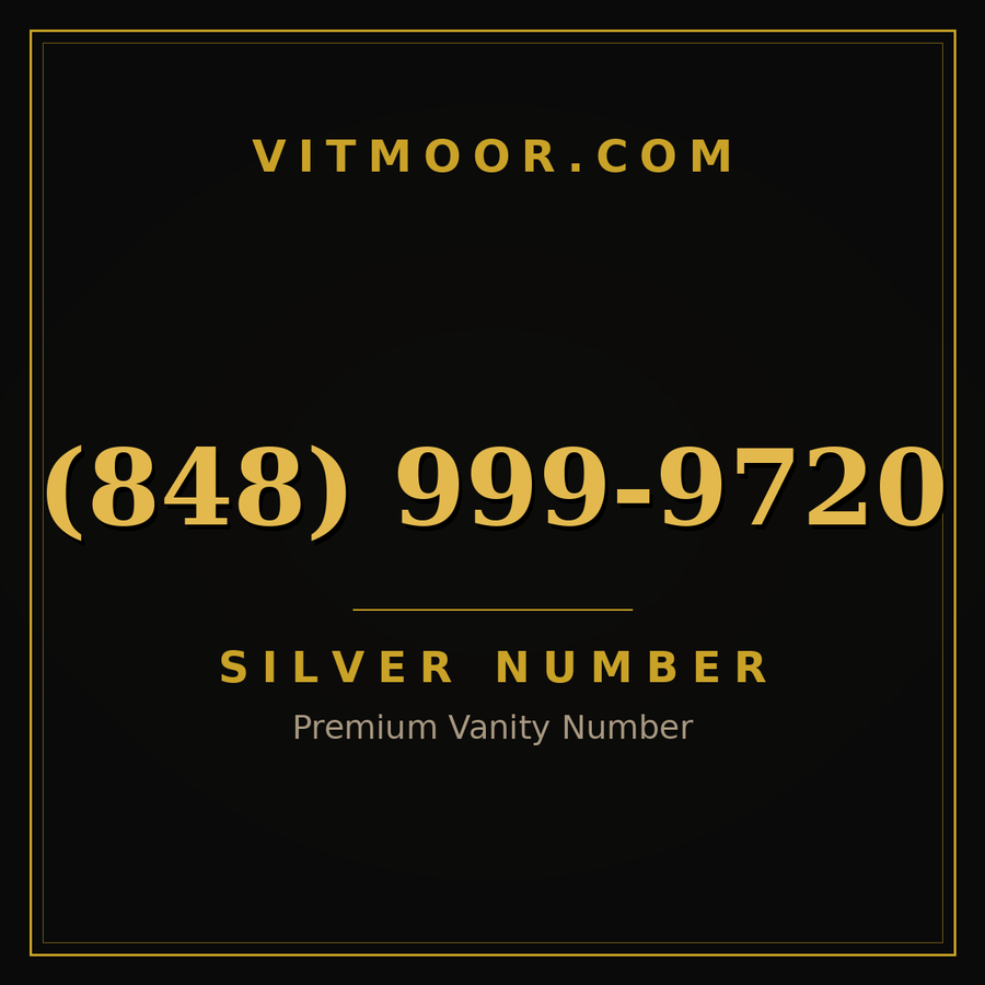 VITMOOR Silver premium number (848) 999-9720