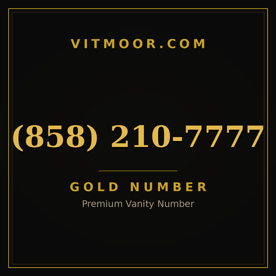 VITMOOR Gold premium number (858) 210-7777