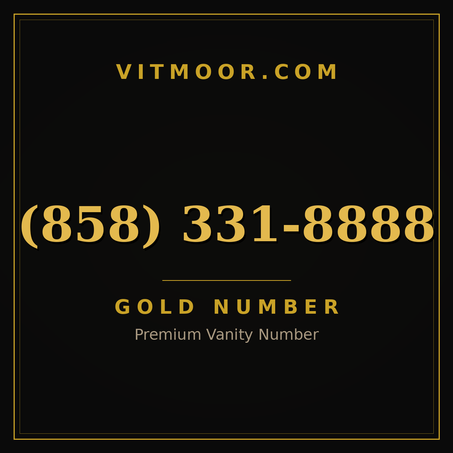 VITMOOR Gold premium number (858) 331-8888