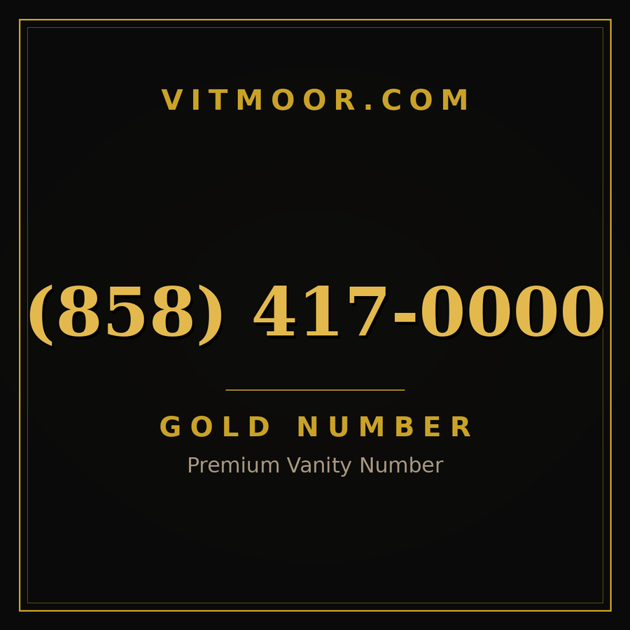VITMOOR Gold premium number (858) 417-0000