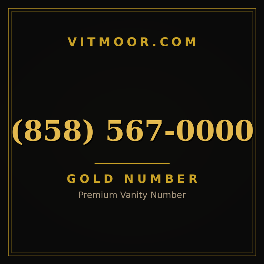 VITMOOR Gold premium number (858) 567-0000