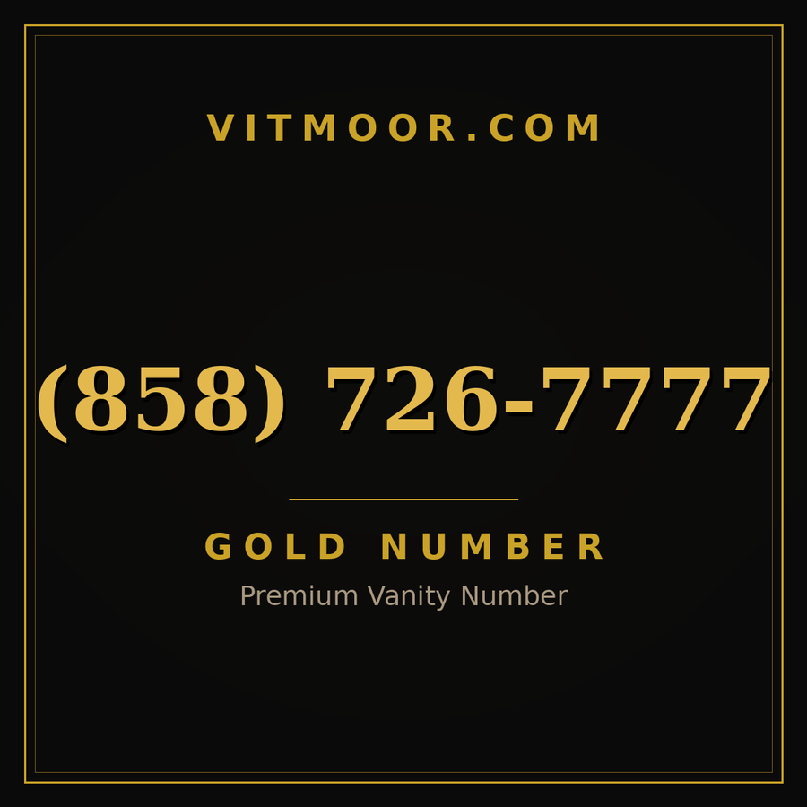 VITMOOR Gold premium number (858) 726-7777
